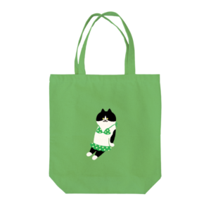 緑のビキニのねこトートバッグ
